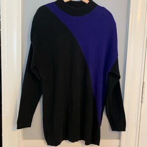 Vintage 80s Tunic Sweater Mod Revival Color Block